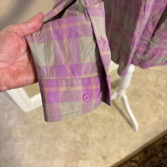 Duluth Trading Co. Sidewinder Long Sleeve Pink And Gray Shirt, Duluth Flex, L - Picture 4 of 8